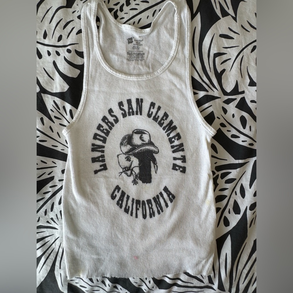 White Graphic Tank Top